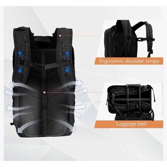 Haimont Travel Hiking Daypack Backpack Laptop H2O 25L Navy Blue Water Resistant - Picture 8 of 10